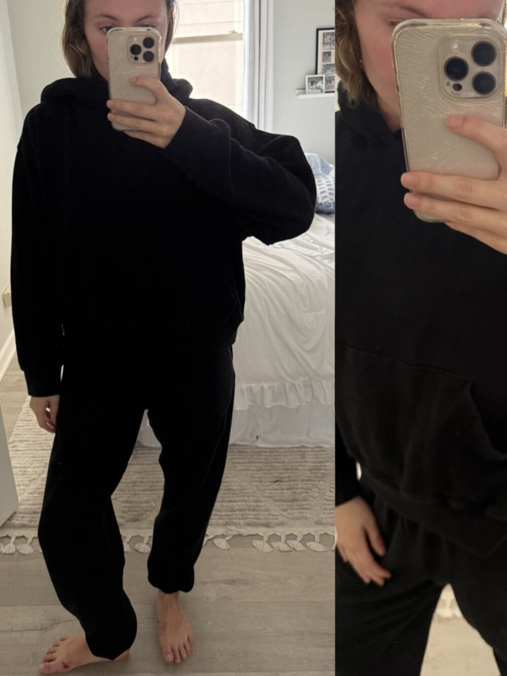 Set Active Black Hoodie and Sweatpants Set
